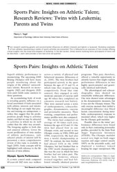 Sports Pairs: Insights on Athletic Talent